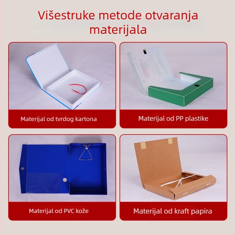 Uredska kutija za dokumente od kraft papira, boja print, arhivska kutija, A3/A4, bez kiseline