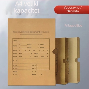Kutija za pohranu računovodstvenih potvrda, A4/A5, kraft papir, arhivska kutija s čvrstim zatvaranjem (jednostavno i dvostruko zatvaranje)
