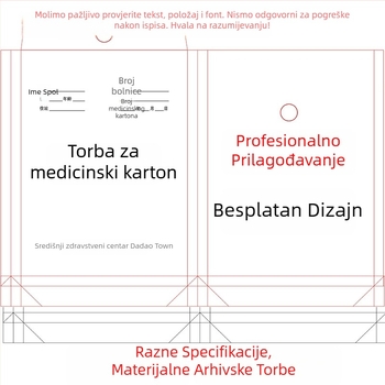 Torbe za dokumente od kraft papira s prilagođenim logom, veličina A4
