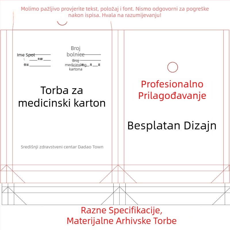 Torbe za dokumente od kraft papira s prilagođenim logom, veličina A4