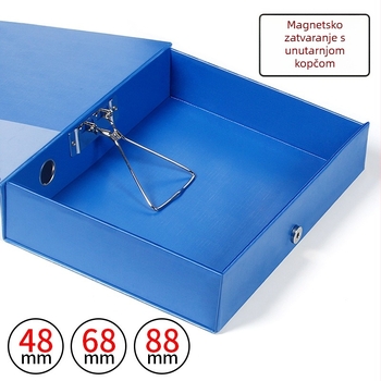 PVC kutija za arhive s klipom, A4 format, magnetski zatvarač, plastična kutija za pohranu dokumenata, uredski pribor