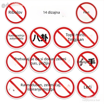Set naljepnica za dnevnik s ikonom zabrane — kreativni tekst, minimalističke pečatice, personalizirane naljepnice za planer