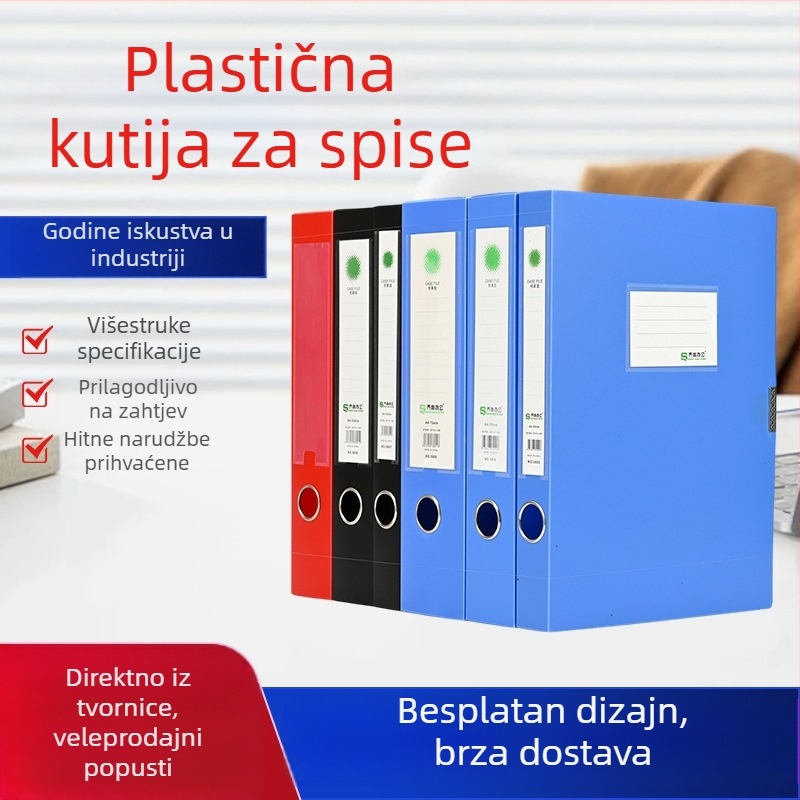 Debela A4 kutija za dokumente, plastična kutija za dokumente i račune, uredski organizator, izrađeno po mjeri