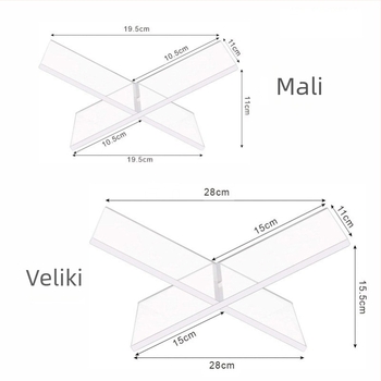 Prozirni akrilni stalak za čitanje knjiga i časopisa, pladanj za knjige, X-oblik stolni izložbeni stalak