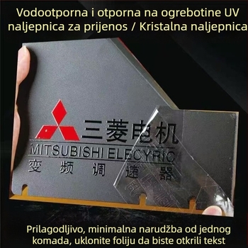 Kristalna UV prijenosna naljepnica s filmom za ljuštenje i tekstom, logo tvrtke, vodootporna PVC sitotisk naljepnica