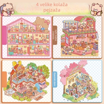 Veliki set naljepnica za pejzaže s mini scenama – ručno izrađeni DIY pribor za bilježnicu
