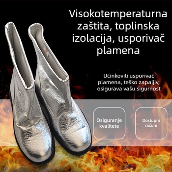 Čizme otporne na visoke temperature s izolacijom od aluminijske folije, do 1000°C, zaštitne, vatrootporne, toplinu reflektiraju, zaštita od opeklina
