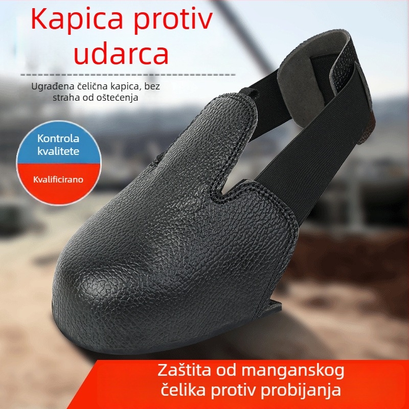 Zaštitne navlake za cipele s čeličnim vrhom, koža bivola, crne, univerzalna veličina