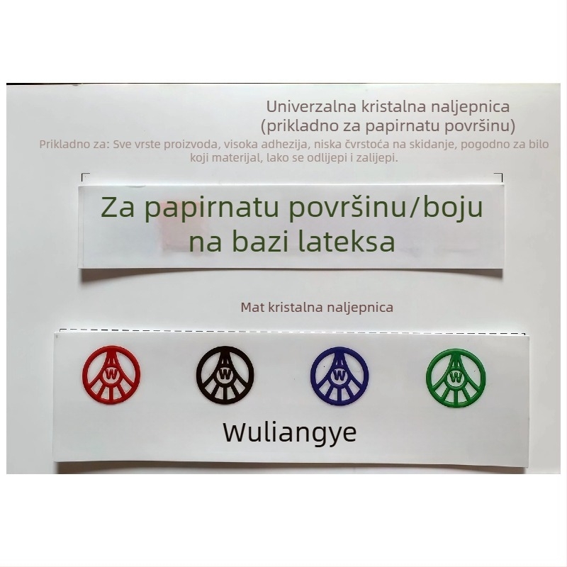 Prenosne naljepnice logotipa s šupljim slovima i folijom za čajne etikete – kristalne samoljepljive naljepnice