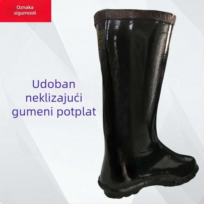 Safety marka gumene čizme za kišu za muškarce, otporne na kiseline i lužine, visoke, kemijski otporne