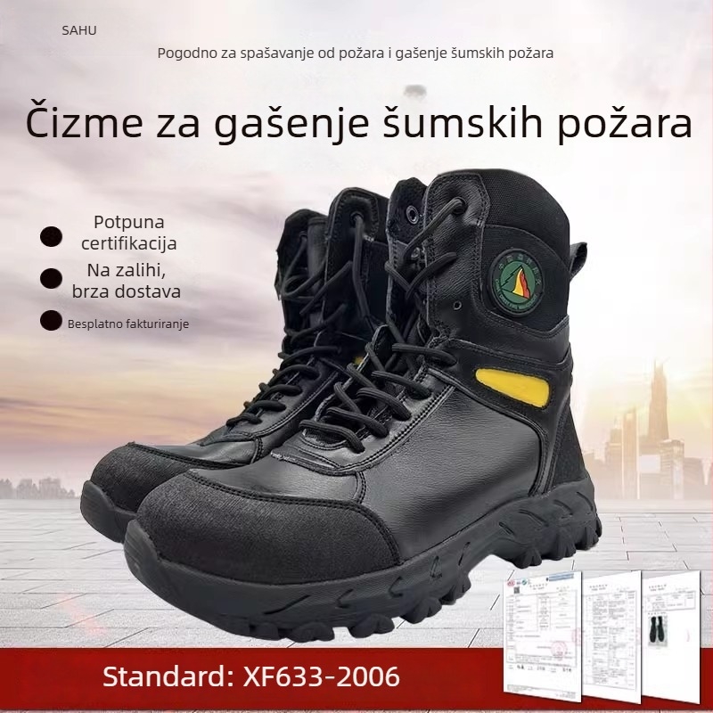 Sa Fox čizme za spašavanje i gašenje požara: otporne na plamen, otporne na probijanje, taktička zaštitna obuća za otvoreni teren, visokog kroja