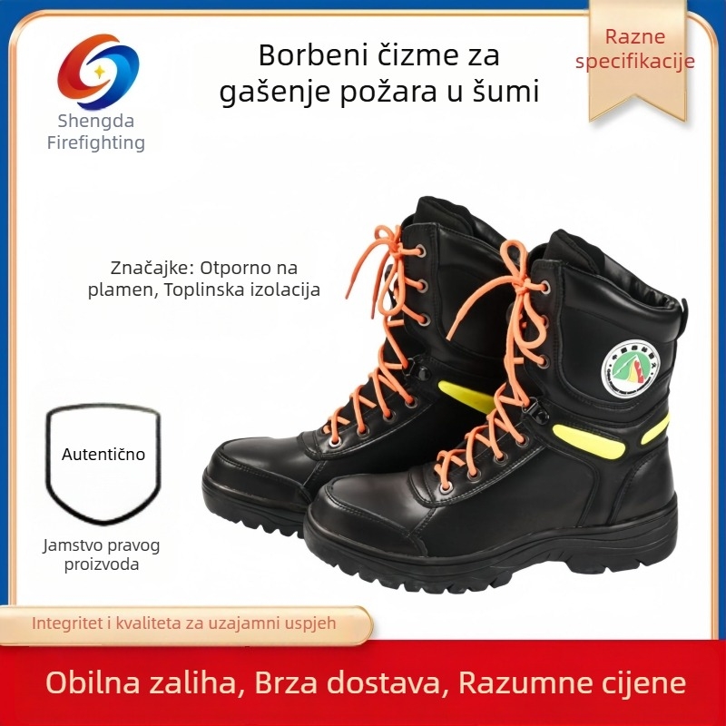Šumske vatrogasne čizme za borbu i spašavanje, od prve klase kravlje kože, vatrootporne i toplinski izolirane