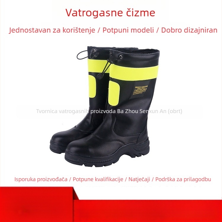 Vatrogasne zaštitne čizme za spašavanje i intervencije na otvorenom, otporne na udarce i probijanje