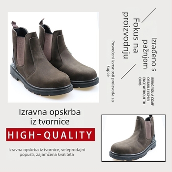 Baihua Klasične zaštitne čizme od teleće kože – zaštita od udarca i probijanja, sigurnosna obuća s protukliznim dnom, otporne na habanje, visokog kroja