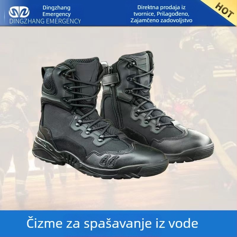 Čizme za vodeno spašavanje s protuprobojnom zaštitom, visoki gornji dio, otporne zaštitne čizme, vodootporne za planinarenje i rad