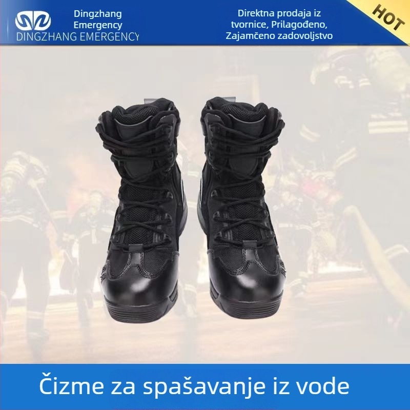 Čizme za vodeno spašavanje s protuprobojnom zaštitom, visoki gornji dio, otporne zaštitne čizme, vodootporne za planinarenje i rad