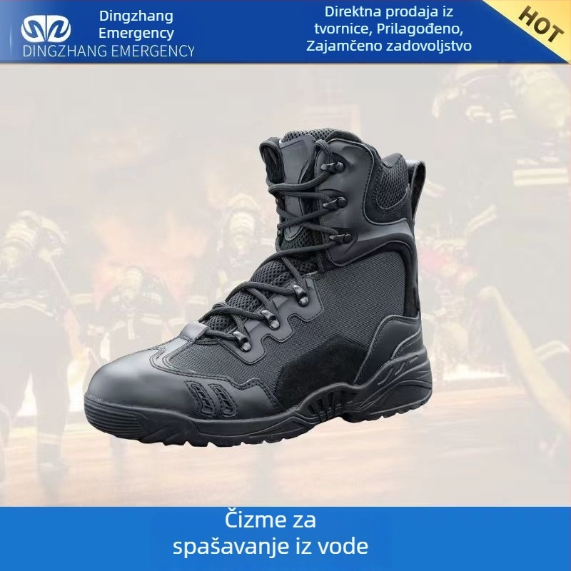 Čizme za vodeno spašavanje s protuprobojnom zaštitom, visoki gornji dio, otporne zaštitne čizme, vodootporne za planinarenje i rad