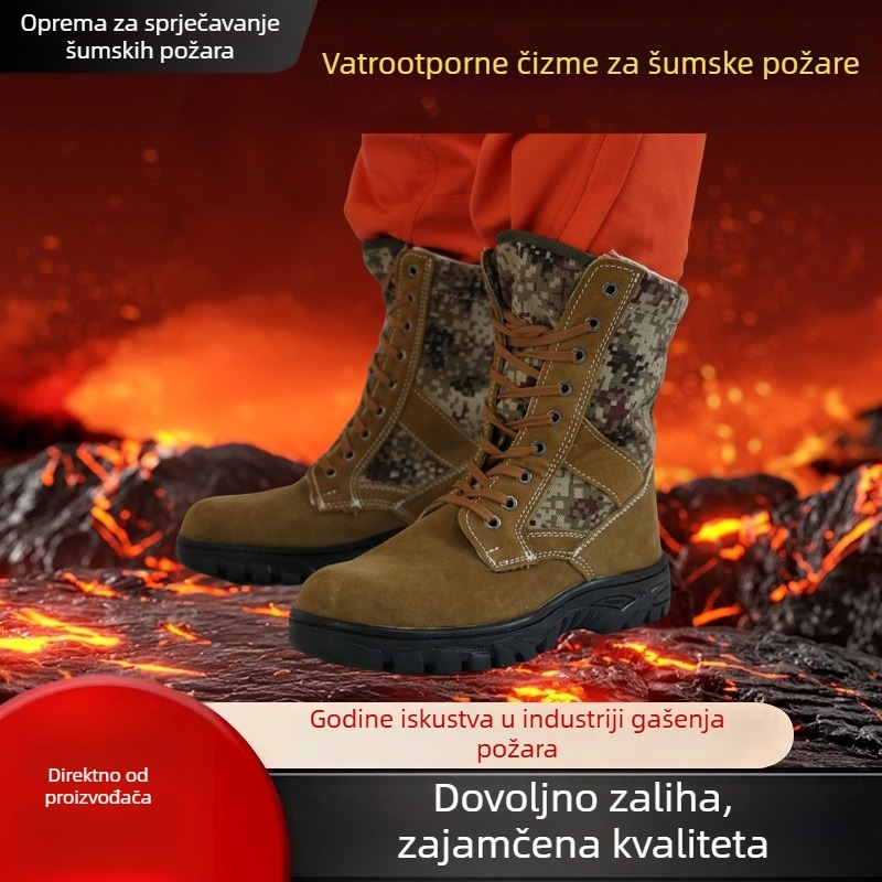 Šumske vatrogasne čizme, visoke, otporne na visoke temperature, protuklizne i otporne na habanje