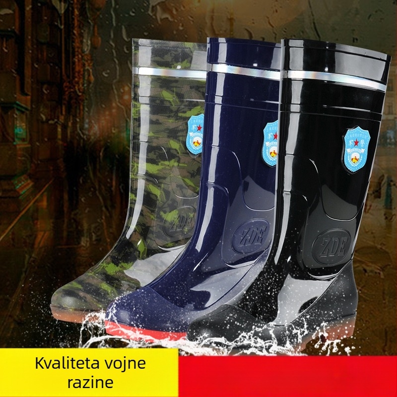 Muške visoke vodootporne čizme za kišu s reflektirajućim i svjetlećim detaljima