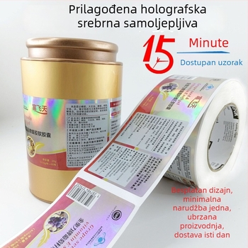 Laserska srebrna samoljepljiva etiketa, debela, vodootporna, PVC pečatna naljepnica, prilagodljiva