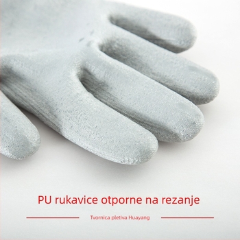 Rukavice za rez HPPE razina 5 s PU premazom, dlan potopljena, otporne na habanje, za vrtlarstvo i gradilište