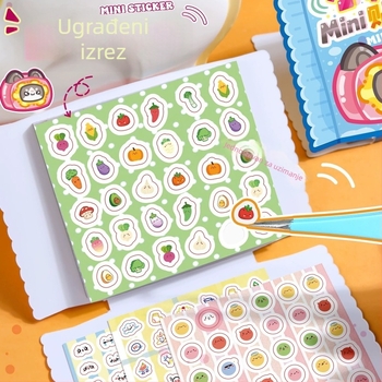 Little Shusen Dječja knjižica naljepnica s crtima, mini naljepnice za nokte, slatki mali uzorci