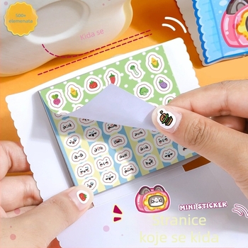 Little Shusen Dječja knjižica naljepnica s crtima, mini naljepnice za nokte, slatki mali uzorci