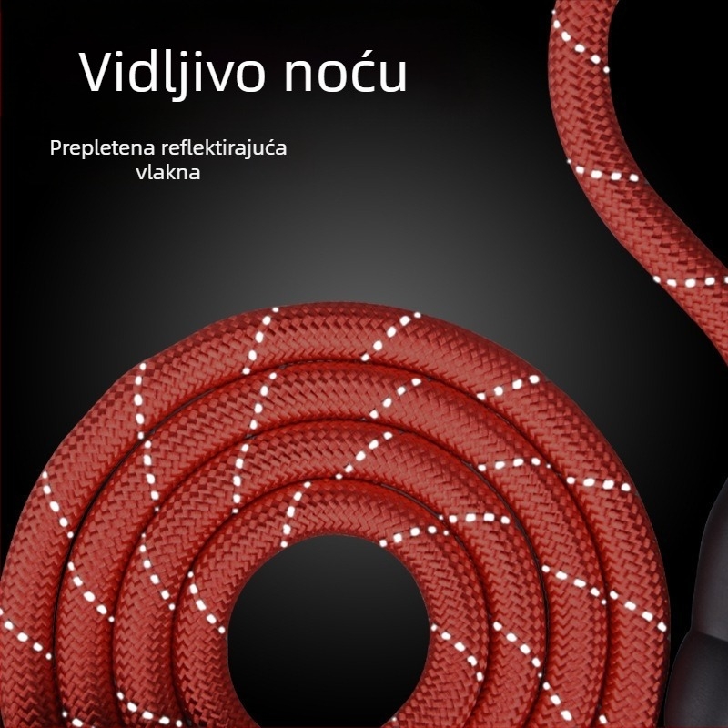 Reflektirajući najlon povodac za pse s čvrstom tkanom trakom, otporan na kidanje i sprječava gubitak