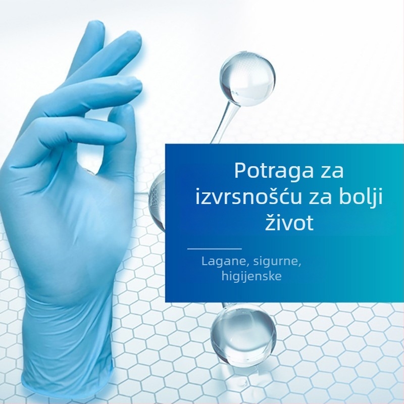 Jednokratne nitrilne rukavice E350, prehrambena kvaliteta, bez praha, otporne na ulje, teksturirana površina, otporne na habanje