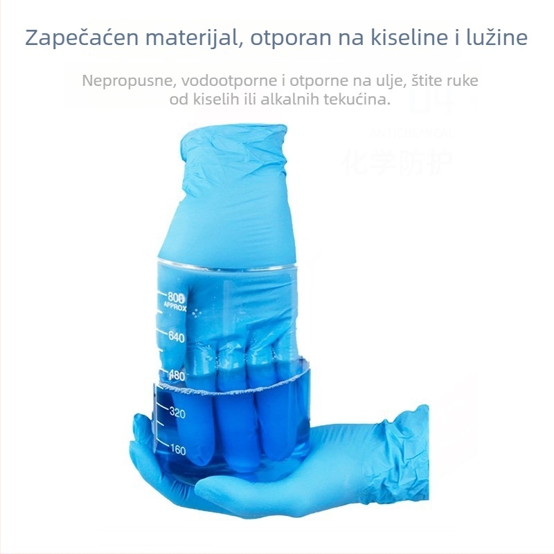 Jednokratne nitrilne rukavice E350, prehrambena kvaliteta, bez praha, otporne na ulje, teksturirana površina, otporne na habanje