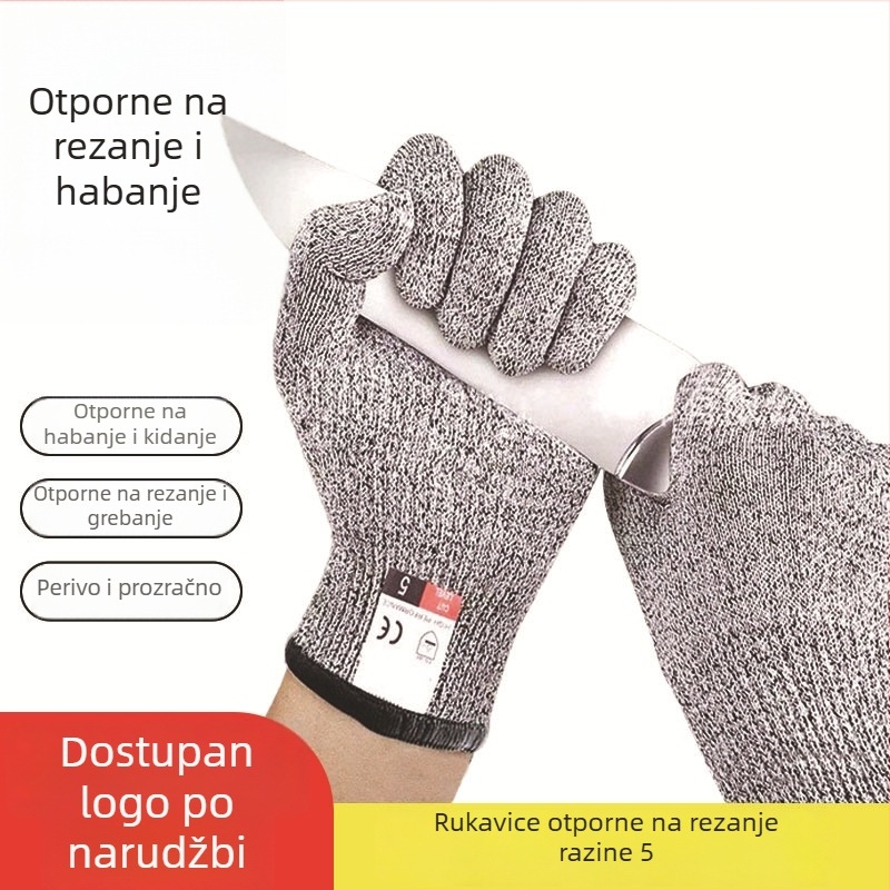 HPPE rukavice protiv rezanja, razina 5, visoka otpornost na habanje, otpornost na rezanje i ogrebotine, industrijske zaštitne rukavice