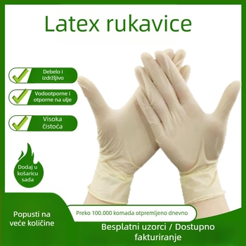 Jednokratne latex rukavice s mat završnom površinom, protuklizne, zaštita na radu, za elektroniku, poluvodiče i catering
