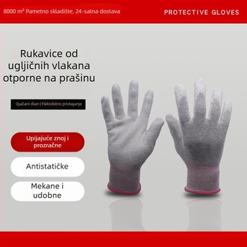 PU antistatične rukavice s karbonskim premazom na dlanu za elektroniku u čistom radnom okruženju