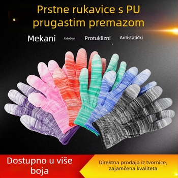 Najlon rukavice s PU premazom, lagane ljetne, s premazom vrhova prstiju, antistatike za elektroničku montažu