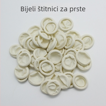 Jednokratne latex navlake za prste, antistatne, bez praška, bež i bijele, zaštita za manikuru i tetovažu