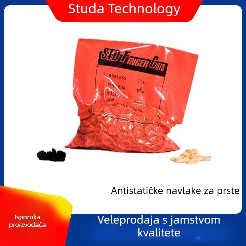 Antistatične latex navlake za prste, protuklizne i otporne na habanje, za čiste prostorije elektronike i poluvodiča, 500 g po pakiranju