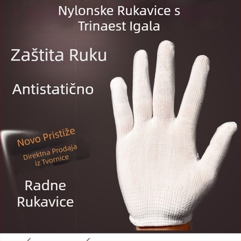 Tanke najlonske rukavice za zaštitu na radu, antistatične, otporne na habanje