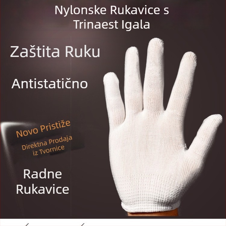 Tanke najlonske rukavice za zaštitu na radu, antistatične, otporne na habanje