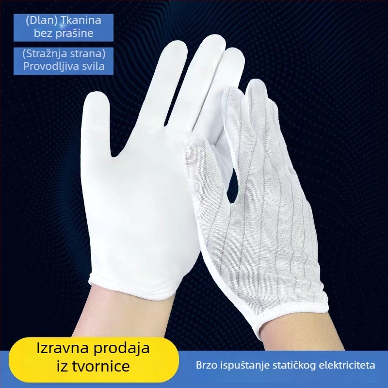 FLX Antistatične platnene rukavice s premazom bez praha za elektroničku kontrolu kvalitete u proizvodnim pogonima