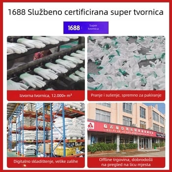 PU premazane dlanove i prstne rukavice, prilagođene, bijeli premaz, antistatične, prozračne i udobne za rad u elektronici