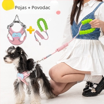 Harness u stilu vestice za male i srednje pse, podesiv, s izvlačnim povodcem, otporan na habanje