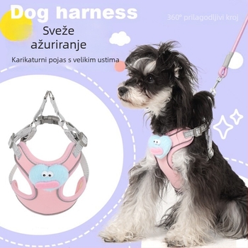 Harness u stilu vestice za male i srednje pse, podesiv, s izvlačnim povodcem, otporan na habanje