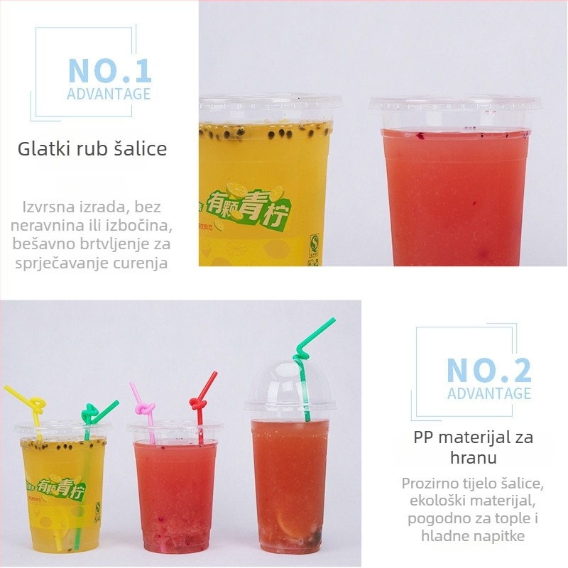 1000 ml jednokratna čaša za mliječni čaj, plastična čaša Overlord za pakiranje voća, s prilagođenim logotipom