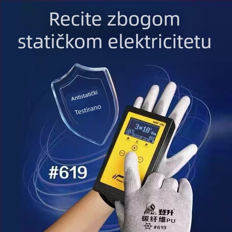 Dengsheng 619 antistatične rukavice za posao, zaštitne, protuklizne, izdržljive, prozračne, s gumiranim premazom