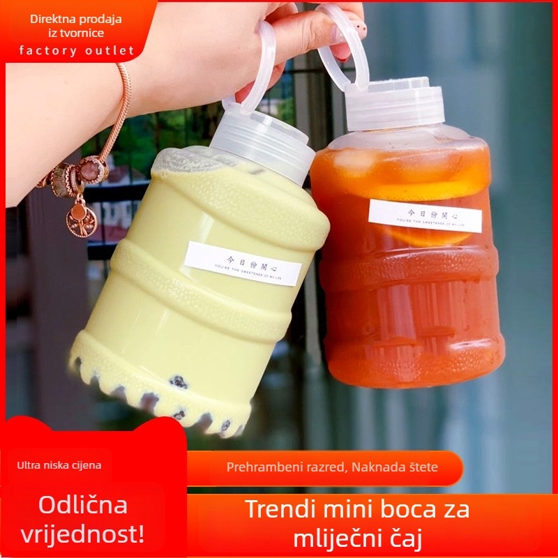 Jednokratna PET plastična čaša 700 ml, u obliku bureta, za mliječni čaj i mineralnu vodu