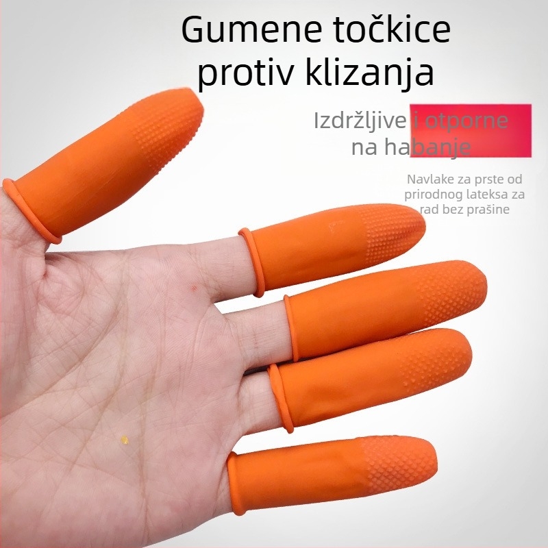 Bež boje antistatinska jednokratna prstna rukavica od lateksa, bez praha, otporna na prašinu, protivklizna, otporna na habanje, za kozmetičko tetoviranje