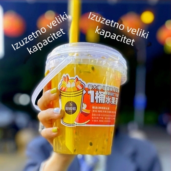 Jednokratna čaša kapaciteta 1000 ml u stilu kante za voćni čaj i mliječni čaj