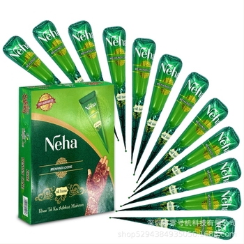 Henna krema za tetoviranje – biljna, vodootporna, dugotrajna boja za tijelo, ručna izrada, 12 kom, 300 g, smeđa nijansa