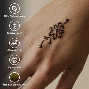 Henna krema za tetoviranje – biljna, vodootporna, dugotrajna boja za tijelo, ručna izrada, 12 kom, 300 g, smeđa nijansa