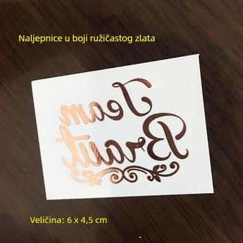 Team Bride metalne tetovaže naljepnice za proslavu nevjeste, zlatna i srebrna folija